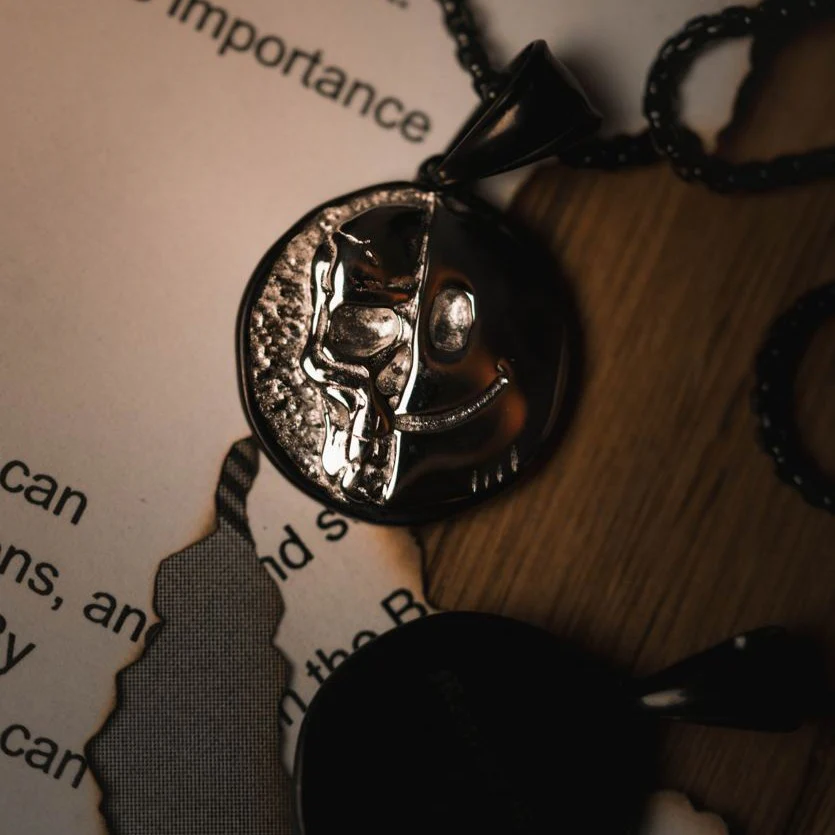 Death Smile Memento Mori Coin Pendant - Image 3