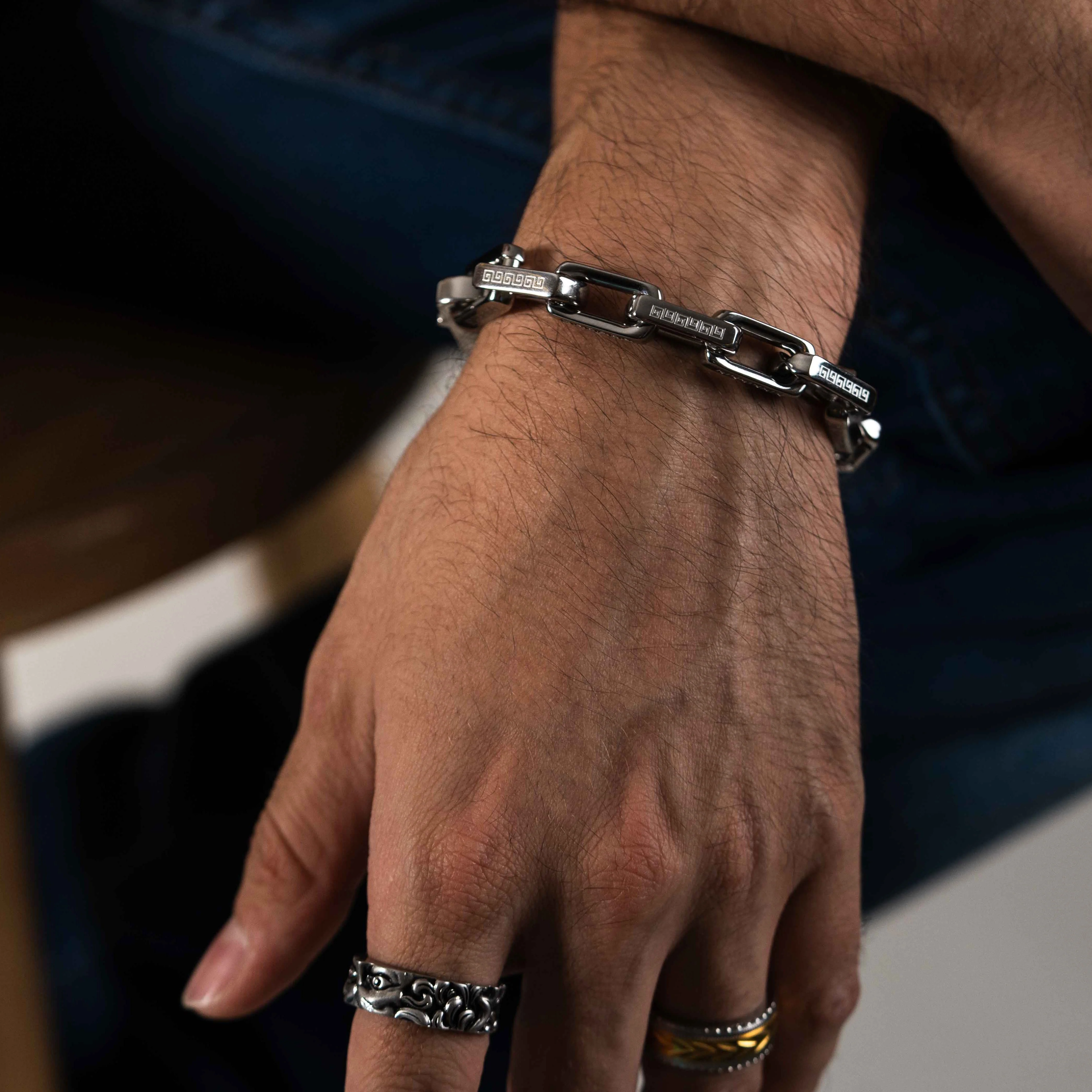 Greek Chain Link Bracelet - Image 5