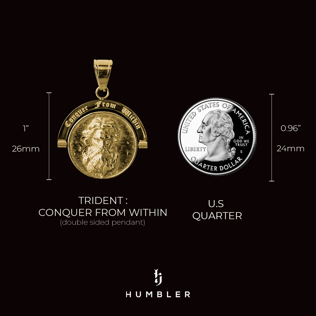 Trident Conquer From Within Double Sided Pendant - Image 7