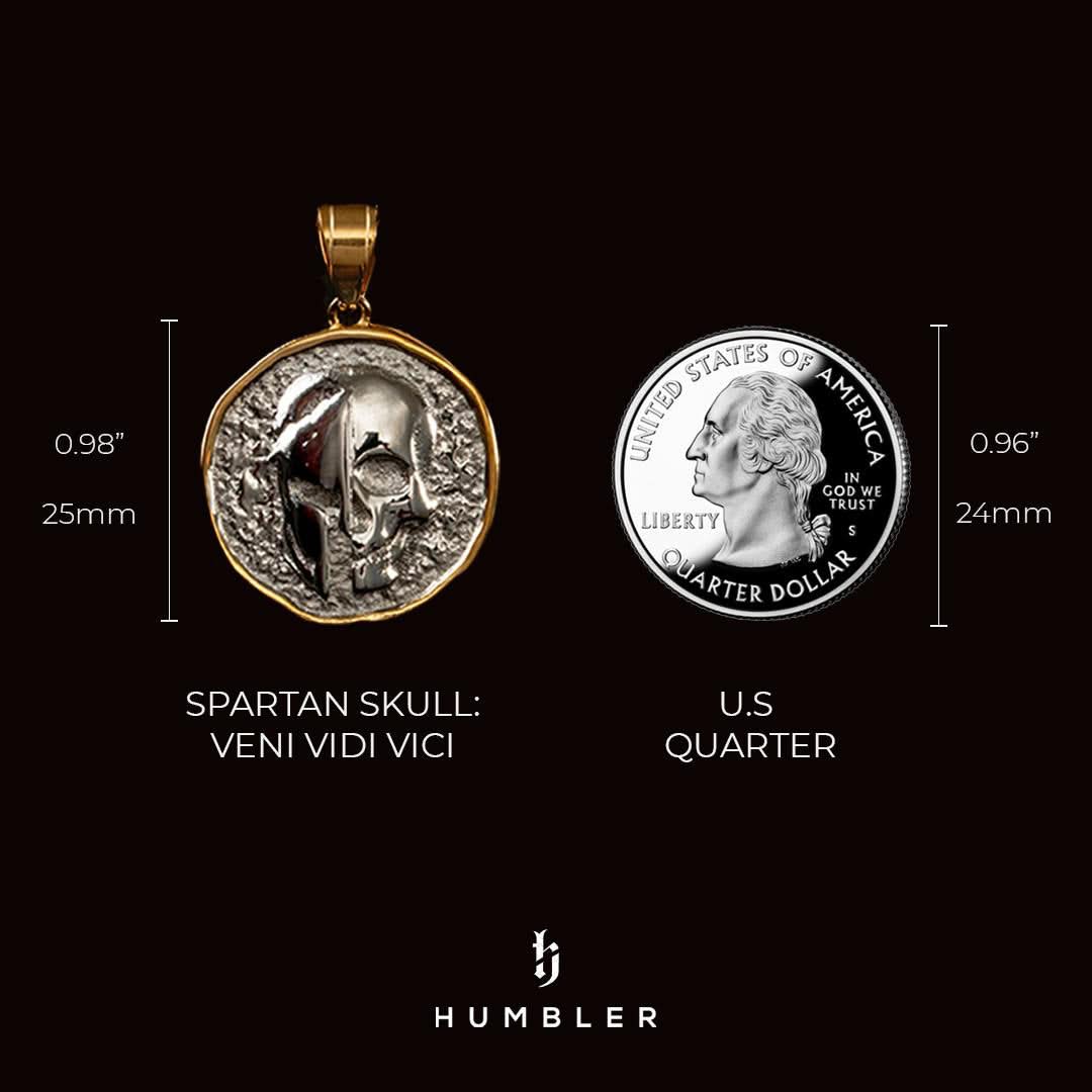 Spartan Skull Veni Vidi Vici Coin Pendant - Image 6
